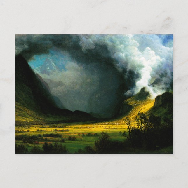 Albert Bierstadt Storm i vykortet för bergsområden Vykort (Framsida)