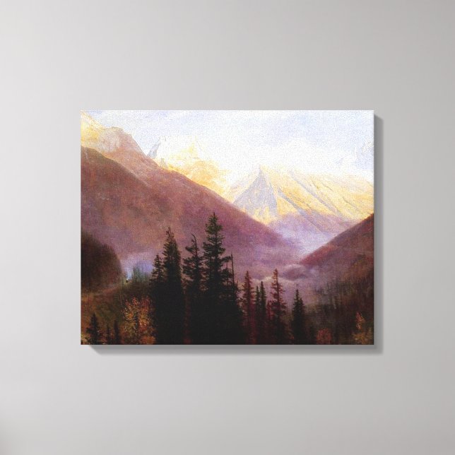 Albert Bierstadt Sunrise i Glacier Station Canvastryck (Framsida)