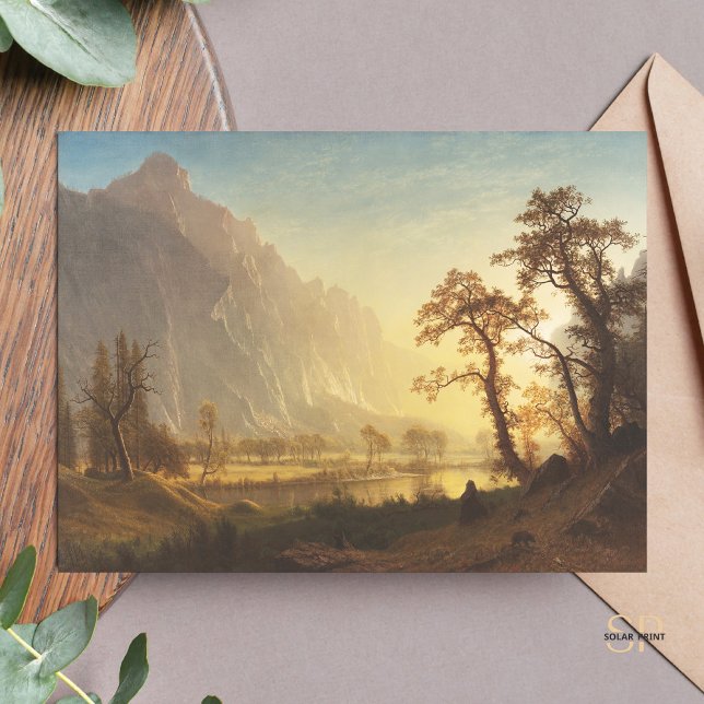 Albert Bierstadt Sunrise Yosemite Valley Painting Vykort (Skapare uppladdad)