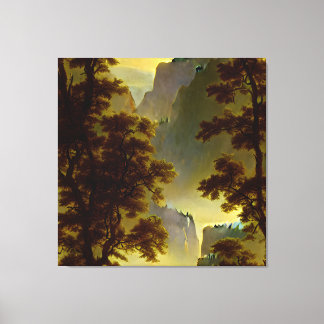 Albert Bierstadt - Tittar ner Yosemite Valley Canvastryck