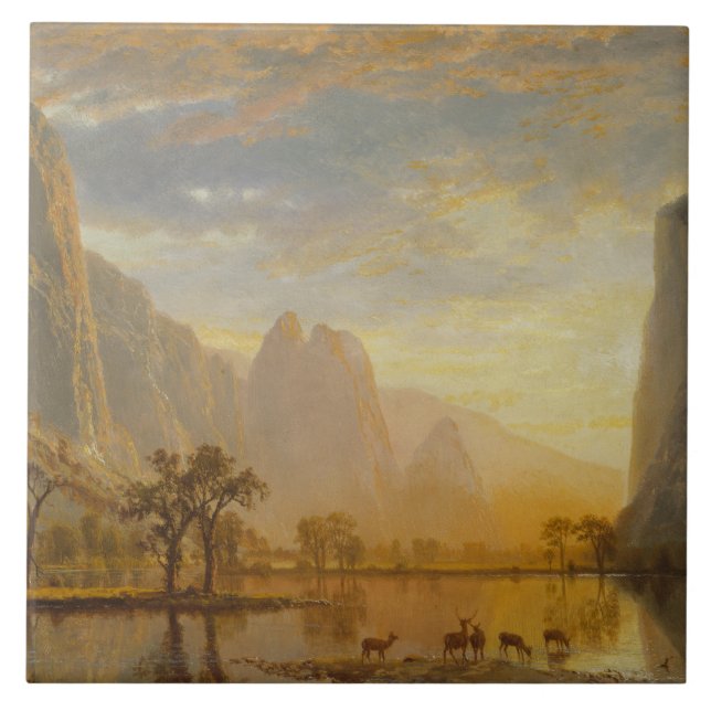 Albert Bierstadt - Valley of the Yosemite Kakelplatta (Framsidan)