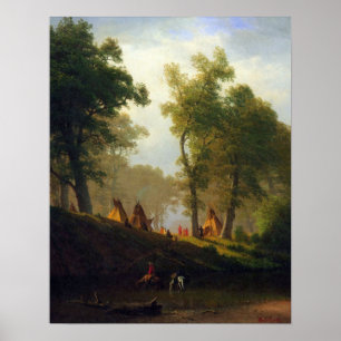 Albert Bierstadt-Varg River, Kansas Poster