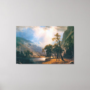 Albert Bierstadt's halv Dome, Yosemite Valley 1870 Canvastryck