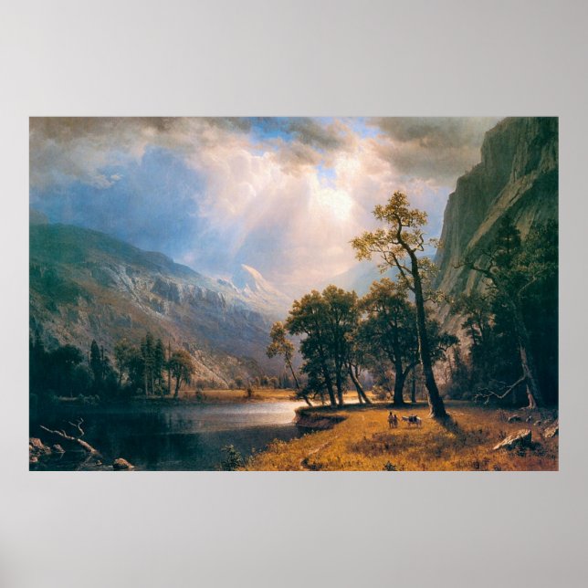 Albert Bierstadt's halv Dome, Yosemite Valley 1870 Poster (Framsidan)