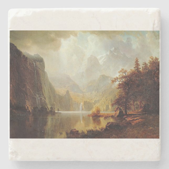 Albert Bierstadts målning, i bergen 1867 Stenunderlägg (Framsidan)