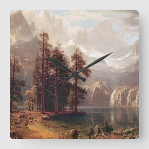 Albert Bierstadt's Sierra Nevada, 1871 Fyrkantig Klocka
