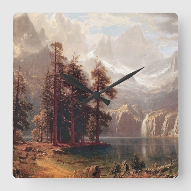Albert Bierstadt's Sierra Nevada, 1871 Fyrkantig Klocka (Framsida)