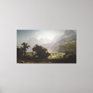 Albert Bierstadts Sjö Lucerne, 1858 Canvastryck