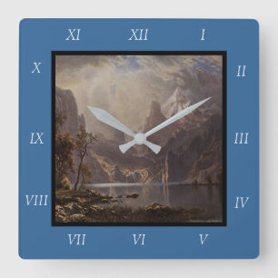 Albert Bierstadt's Sjö Tahoe, 1868 Kanvastryck Fyrkantig Klocka