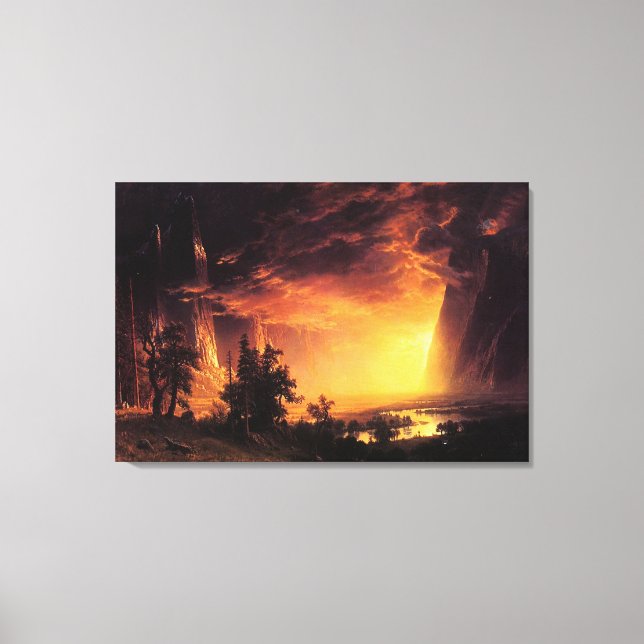 Albert Bierstadt's Sunset in the Yosemite Valley Canvastryck (Framsida)