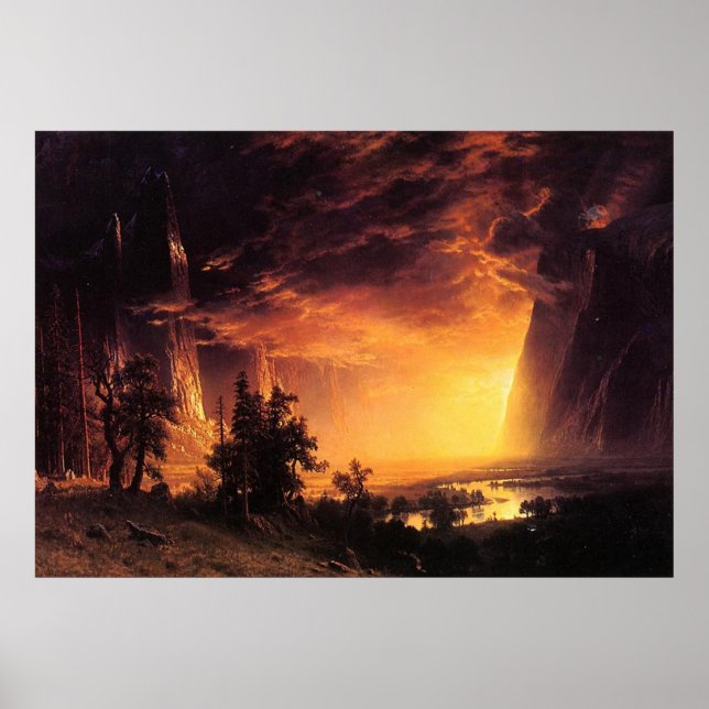 Albert Bierstadt's Sunset in the Yosemite Valley Poster (Framsidan)