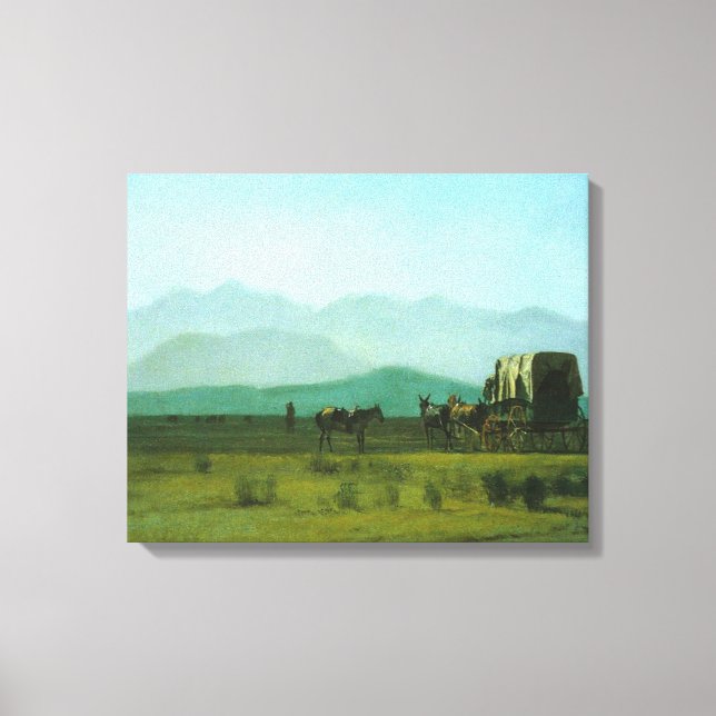 Albert Bierstadt's Surveyor's Wagon in the Rockies Canvastryck (Framsida)