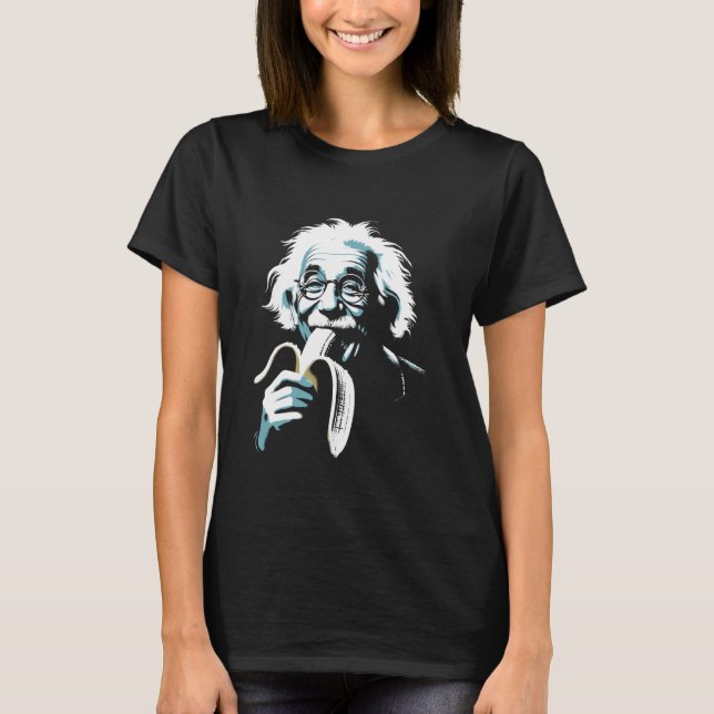 Albert Eating Banana - Funny Graphic Classic Art T Shirt (Framsida)