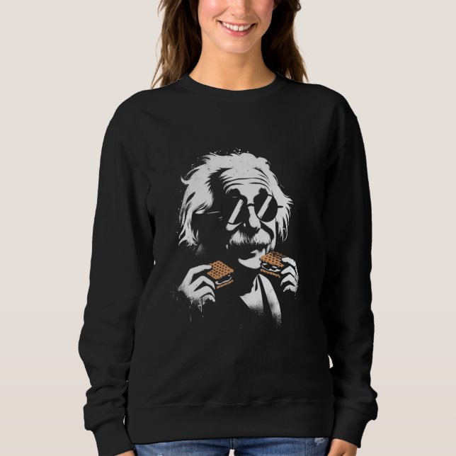 Albert Eating S'Mores - Funny Graphic Classic Art T Shirt (Framsida)
