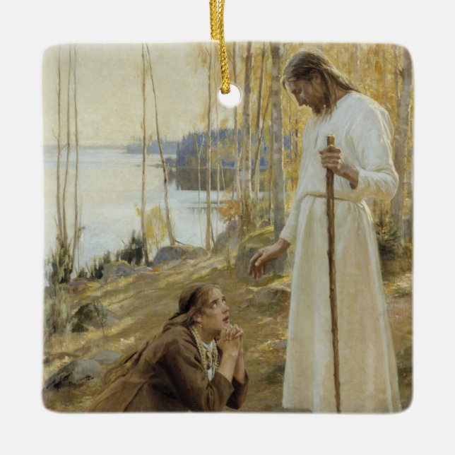 Albert Edelfe - Jesus och Mary Magdalene Julgransprydnad Keramik (Framsida)