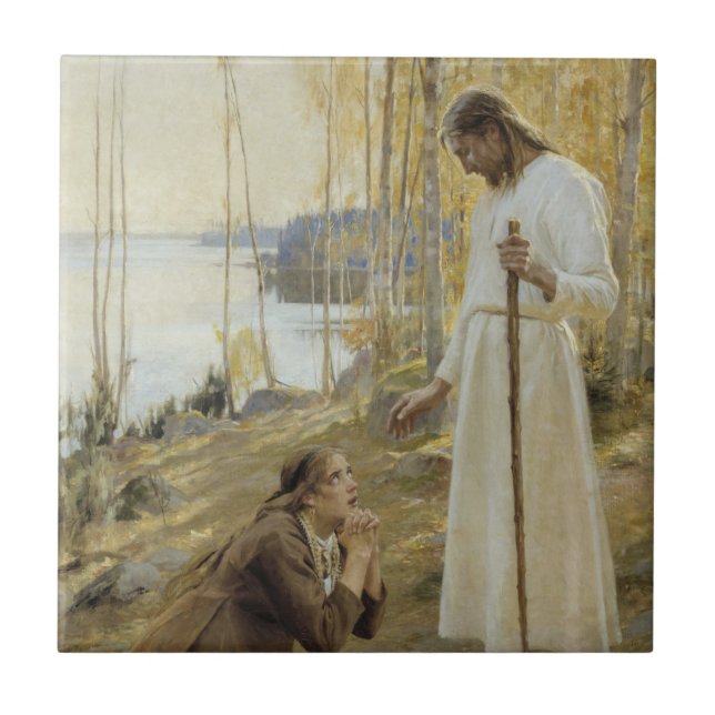 Albert Edelfe - Jesus och Mary Magdalene Kakelplatta (Framsidan)