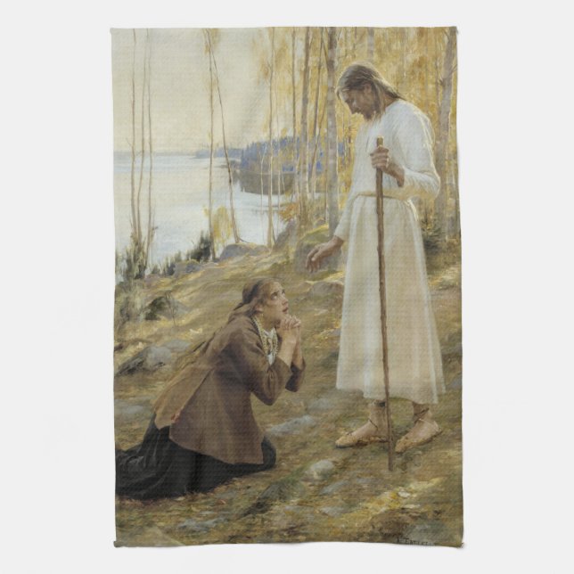 Albert Edelfe - Jesus och Mary Magdalene Kökshandduk (Vertikal)