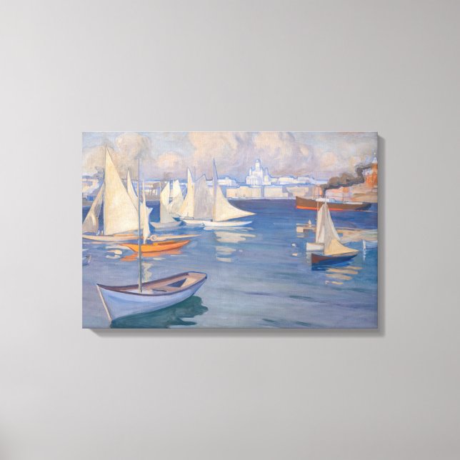 Albert Edelfelt - Hamnen i Helsingfors Canvastryck (Framsida)