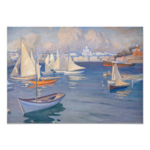 Albert Edelfelt - Hamnen i Helsingfors Fototryck