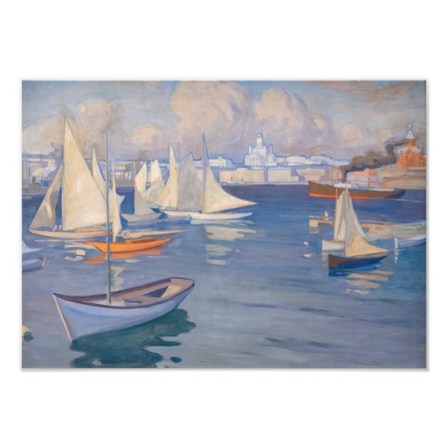 Albert Edelfelt - Hamnen i Helsingfors Fototryck (Framsidan)