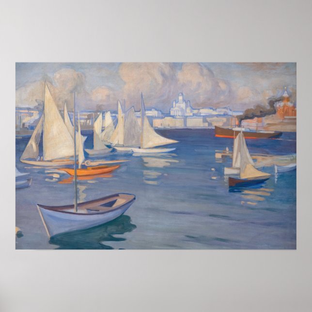 Albert Edelfelt - Hamnen i Helsingfors Poster (Framsidan)