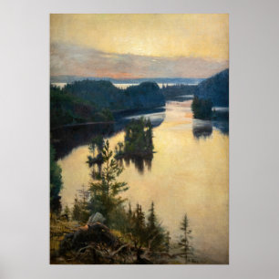Albert Edelfelt - Kaukolaås vid solnedgång Poster