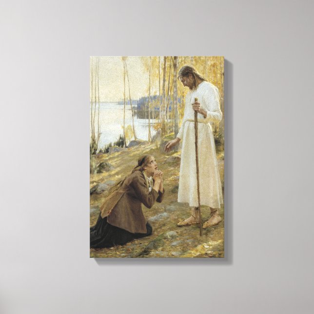 Albert Edelfelt - Kristus och Maria Magdalena Canvastryck (Framsida)