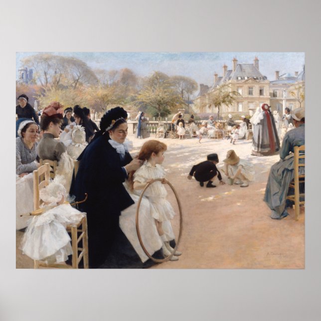 Albert Edelfelt - Luxembourgträdgården, Paris Poster (Framsidan)