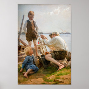 Albert Edelfelt - Skeppsbyggare Poster