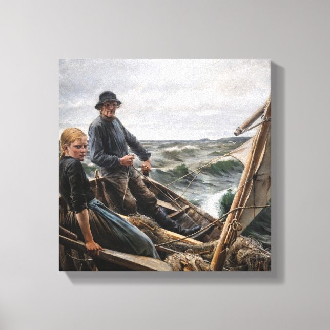 Albert Edelfelt - Till sjöss Canvastryck (Framsida)