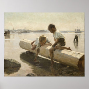 Albert Edelfelt - Två pojkar på en stock Poster