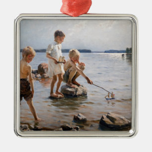 Albert Edelfilt - Boys spelar på Shore Julgransprydnad Metall