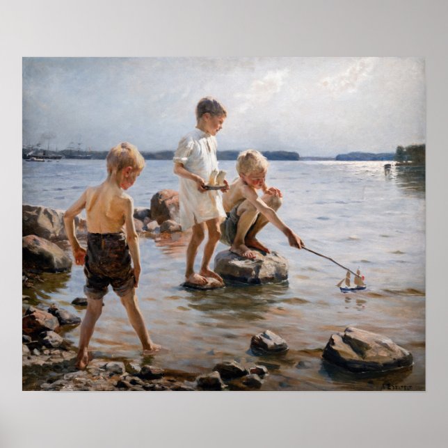 Albert Edelfilt - Boys spelar på Shore Poster (Framsidan)