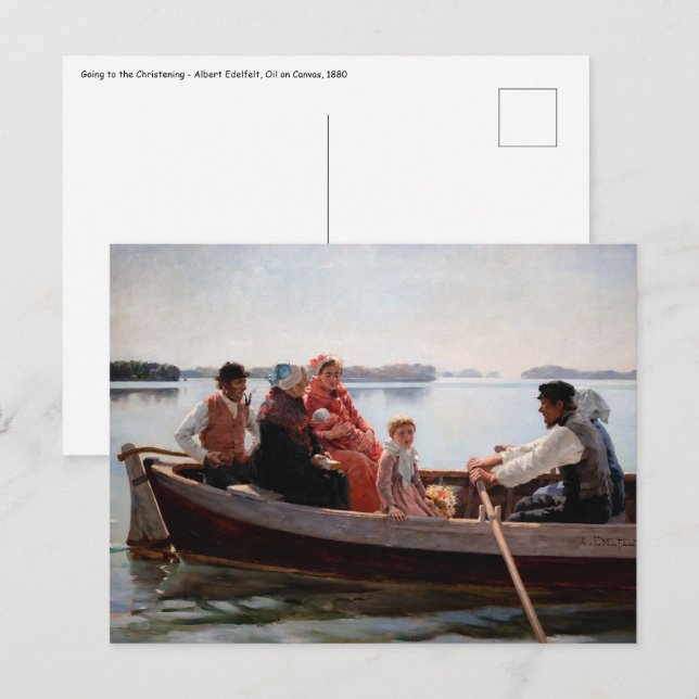 Albert Edelfilt - Gå till Christening Vykort (Fram/baksida)