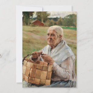 Albert Edelfilt - Gammal kvinna med en plint Baske Inbjudningar