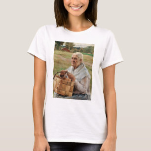Albert Edelfilt - Gammal kvinna med en plint Baske T Shirt