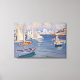 Albert Edelfilt - Harbor i Helsingfors Canvastryck