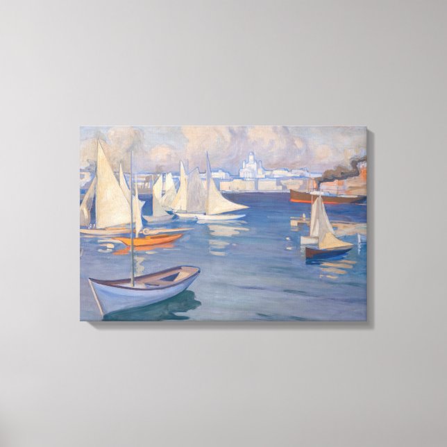 Albert Edelfilt - Harbor i Helsingfors Canvastryck (Framsida)