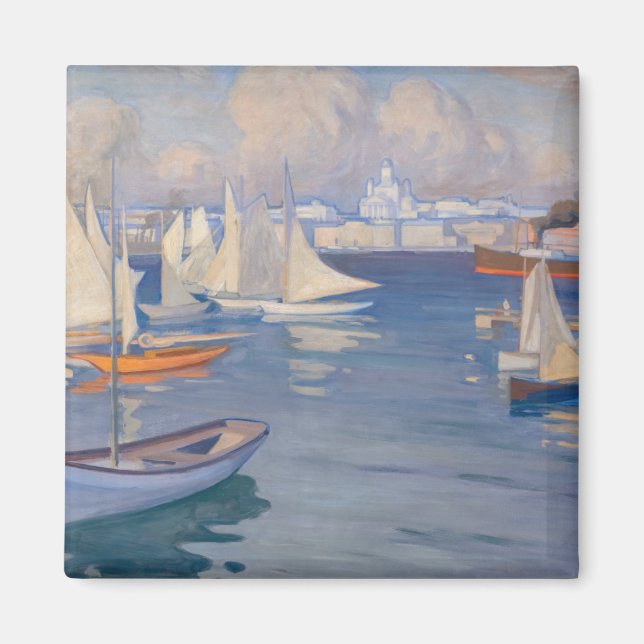 Albert Edelfilt - Harbor i Helsingfors Magnet (Framsidan)