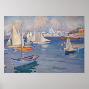 Albert Edelfilt - Harbor i Helsingfors Poster