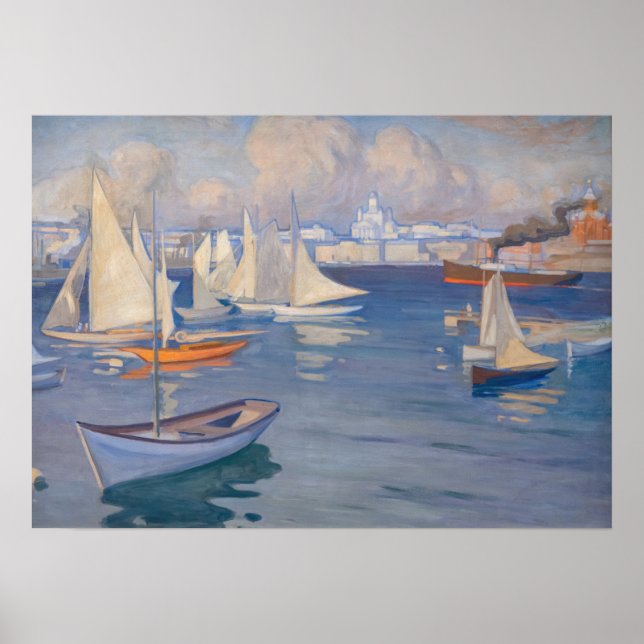 Albert Edelfilt - Harbor i Helsingfors Poster (Framsidan)