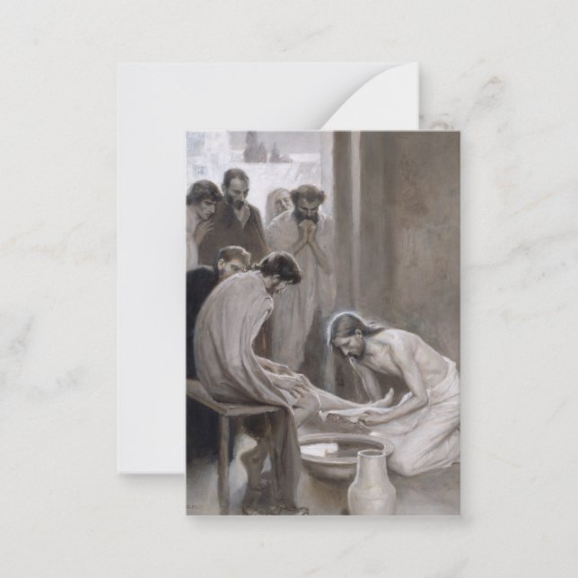 Albert Edelfilt - Jesus Tvättande fötter för lärli Anteckningskort (Framsida)