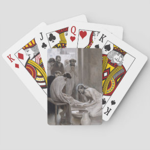 Albert Edelfilt - Jesus Tvättande fötter för lärli Casinokort