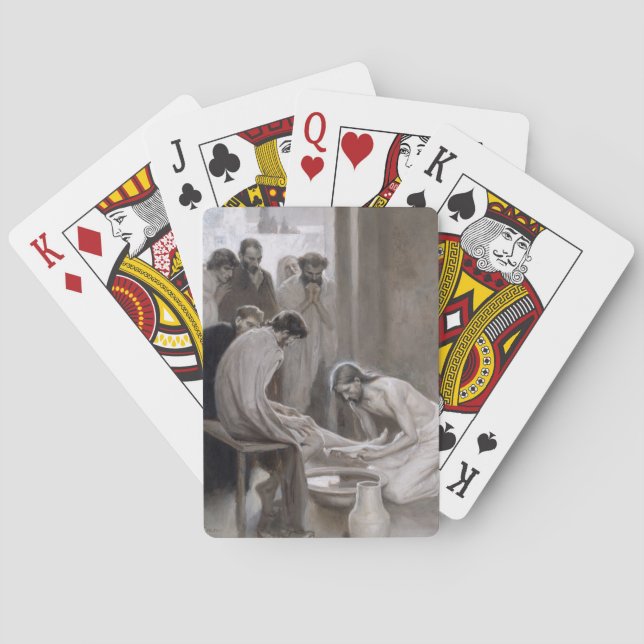 Albert Edelfilt - Jesus Tvättande fötter för lärli Casinokort (Baksidan)