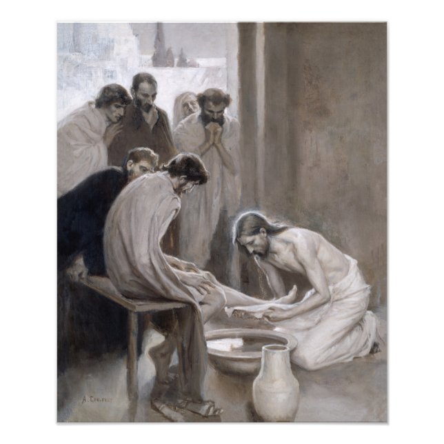Albert Edelfilt - Jesus Tvättande fötter för lärli Fototryck (Framsidan)