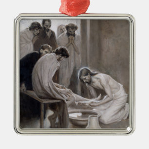 Albert Edelfilt - Jesus Tvättande fötter för lärli Julgransprydnad Metall