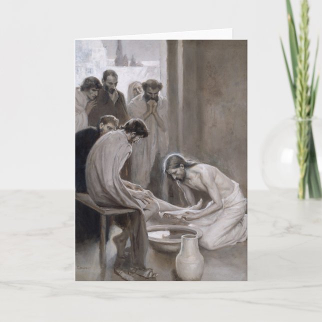 Albert Edelfilt - Jesus Tvättande fötter för lärli Kort (Framsida)