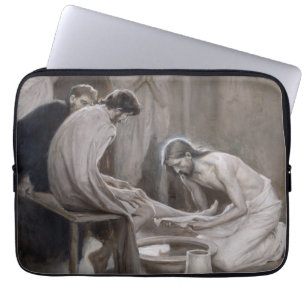 Albert Edelfilt - Jesus Tvättande fötter för lärli Laptop Fodral