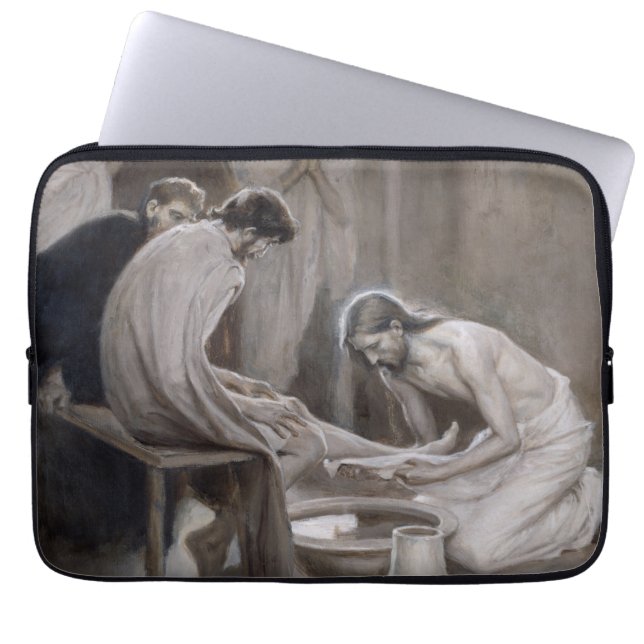 Albert Edelfilt - Jesus Tvättande fötter för lärli Laptop Fodral (Framsidan)