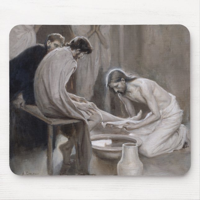 Albert Edelfilt - Jesus Tvättande fötter för lärli Musmatta (Framsidan)